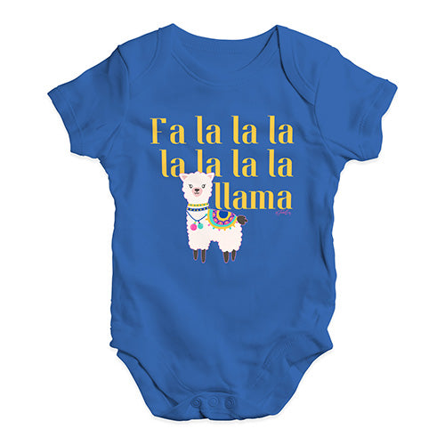 Baby Onesies Fa La La La Llama Baby Unisex Baby Grow Bodysuit 6 - 12 Months Royal Blue