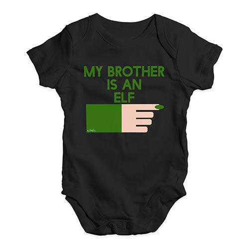 Baby Girl Clothes My Brother Is An Elf Baby Unisex Baby Grow Bodysuit 3 - 6 Months Black