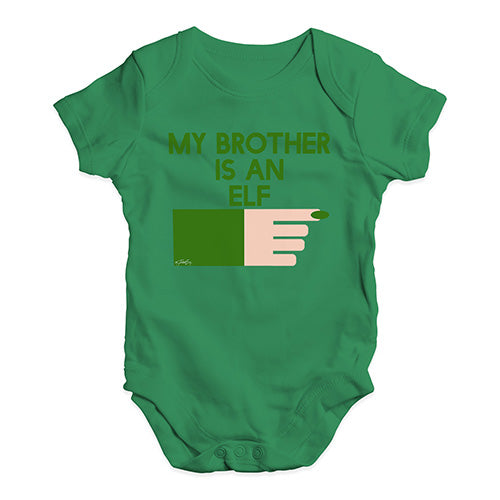 Baby Boy Clothes My Brother Is An Elf Baby Unisex Baby Grow Bodysuit 18 - 24 Months Green