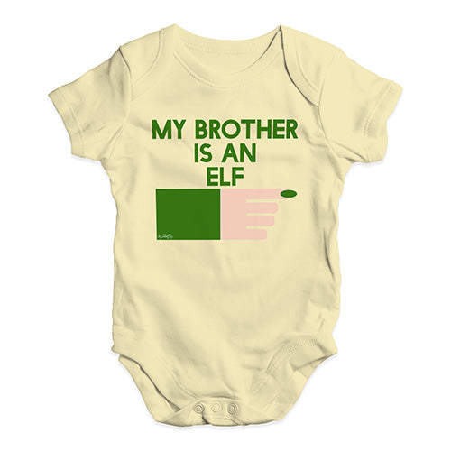 Bodysuit Baby Romper My Brother Is An Elf Baby Unisex Baby Grow Bodysuit 3 - 6 Months Lemon