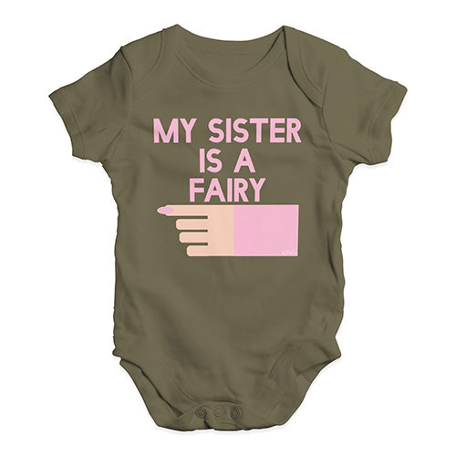 Bodysuit Baby Romper My Sister Is A Fairy Baby Unisex Baby Grow Bodysuit 0 - 3 Months Khaki