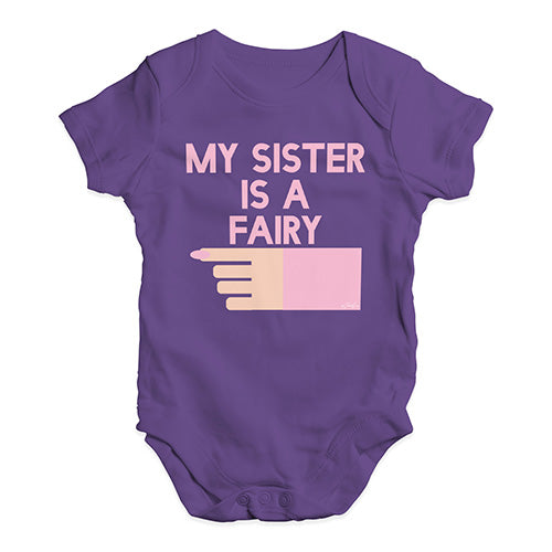 Baby Grow Baby Romper My Sister Is A Fairy Baby Unisex Baby Grow Bodysuit 18 - 24 Months Plum