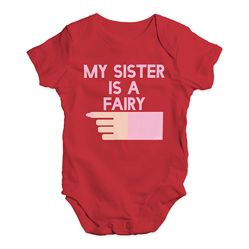 Babygrow Baby Romper My Sister Is A Fairy Baby Unisex Baby Grow Bodysuit 6 - 12 Months Red