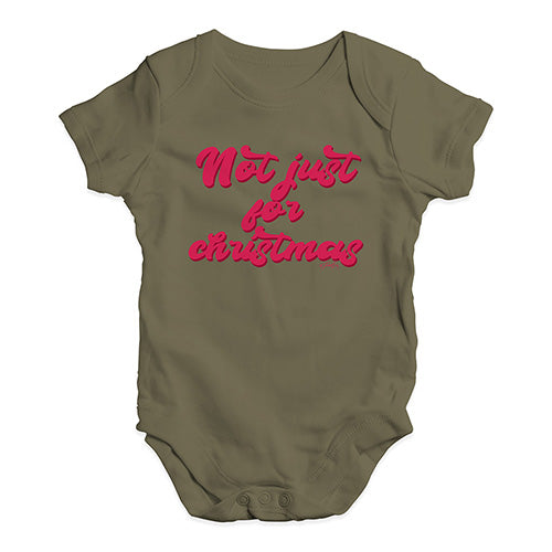 Cute Infant Bodysuit Not Just For Christmas Baby Unisex Baby Grow Bodysuit New Born Khaki