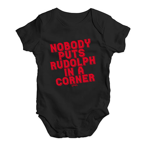 Cute Infant Bodysuit Nobody Puts Rudolph In A Corner Baby Unisex Baby Grow Bodysuit New Born Black