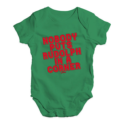 Funny Baby Onesies Nobody Puts Rudolph In A Corner Baby Unisex Baby Grow Bodysuit 18 - 24 Months Green
