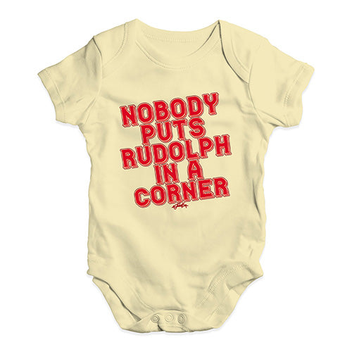 Bodysuit Baby Romper Nobody Puts Rudolph In A Corner Baby Unisex Baby Grow Bodysuit New Born Lemon