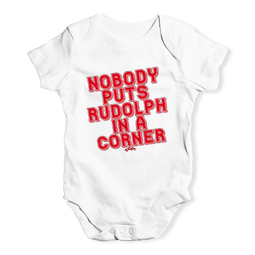 Baby Grow Baby Romper Nobody Puts Rudolph In A Corner Baby Unisex Baby Grow Bodysuit 12 - 18 Months White