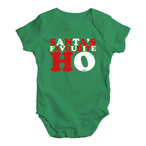 Funny Infant Baby Bodysuit Santa's Favourite Ho Baby Unisex Baby Grow Bodysuit 6 - 12 Months Green