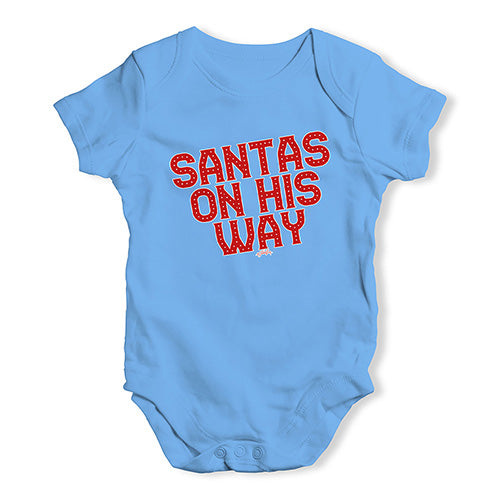Baby Boy Clothes Santa's On His Way Baby Unisex Baby Grow Bodysuit New Born Blue