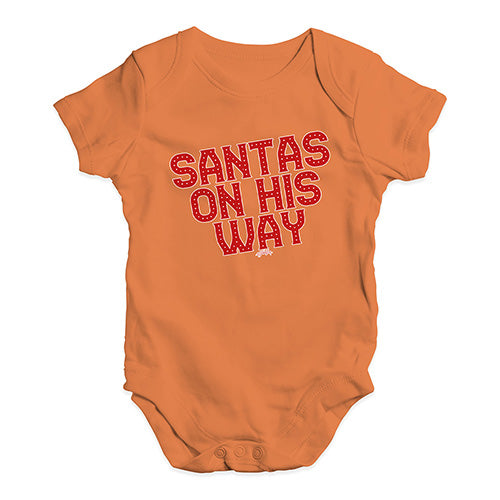Baby Boy Clothes Santa's On His Way Baby Unisex Baby Grow Bodysuit 3 - 6 Months Orange