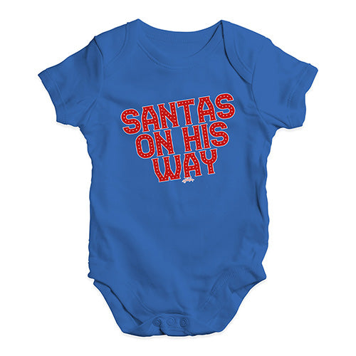 Baby Girl Clothes Santa's On His Way Baby Unisex Baby Grow Bodysuit 3 - 6 Months Royal Blue