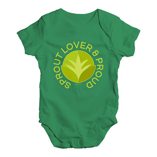 Babygrow Baby Romper Sprout Lover And Proud Baby Unisex Baby Grow Bodysuit 12 - 18 Months Green