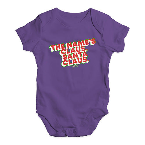 Funny Baby Bodysuits The Name's Claus Baby Unisex Baby Grow Bodysuit 18 - 24 Months Plum