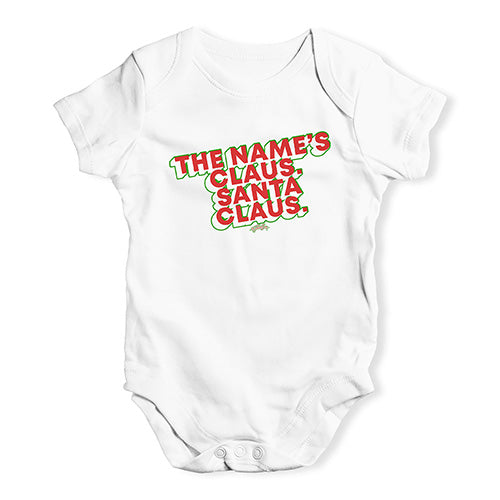 Baby Onesies The Name's Claus Baby Unisex Baby Grow Bodysuit 3 - 6 Months White
