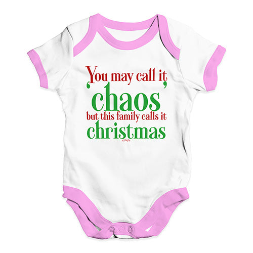 Funny Baby Clothes You May Call It Chaos Baby Unisex Baby Grow Bodysuit 18 - 24 Months White Pink Trim