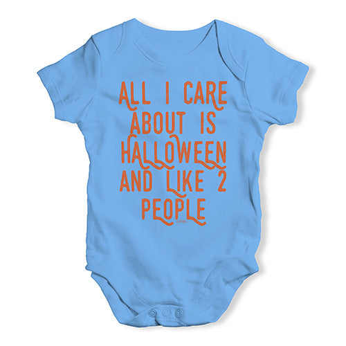 Funny Baby Clothes All I Care About Is Halloween Baby Unisex Baby Grow Bodysuit 6 - 12 Months Blue