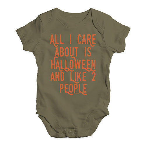 Cute Infant Bodysuit All I Care About Is Halloween Baby Unisex Baby Grow Bodysuit 18 - 24 Months Khaki
