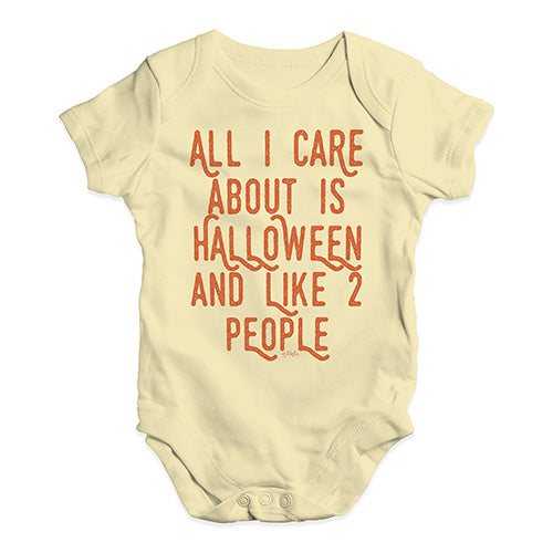 Bodysuit Baby Romper All I Care About Is Halloween Baby Unisex Baby Grow Bodysuit 18 - 24 Months Lemon