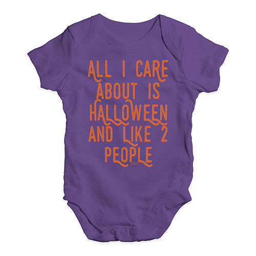 Baby Grow Baby Romper All I Care About Is Halloween Baby Unisex Baby Grow Bodysuit 6 - 12 Months Plum
