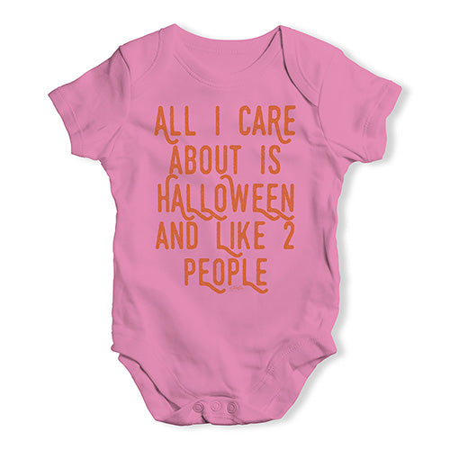Cute Infant Bodysuit All I Care About Is Halloween Baby Unisex Baby Grow Bodysuit 0 - 3 Months Pink