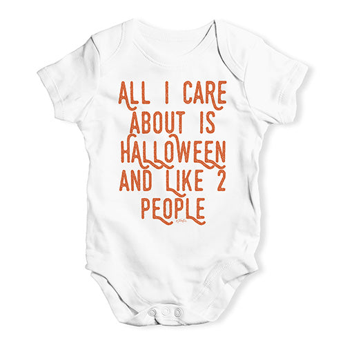 Baby Girl Clothes All I Care About Is Halloween Baby Unisex Baby Grow Bodysuit 6 - 12 Months White
