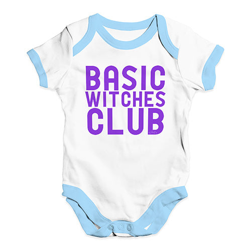 Baby Grow Baby Romper Basic Witches Club Baby Unisex Baby Grow Bodysuit 3 - 6 Months White Blue Trim