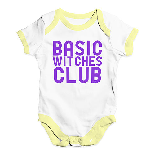 Baby Girl Clothes Basic Witches Club Baby Unisex Baby Grow Bodysuit 3 - 6 Months White Yellow Trim