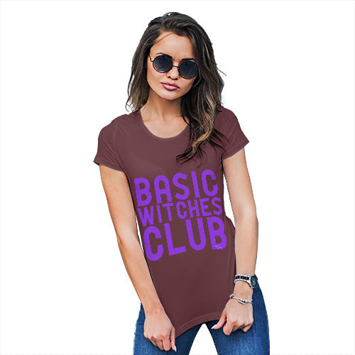 Funny T-Shirts For Women Sarcasm Basic Witches Club Women's T-Shirt Medium Burgundy