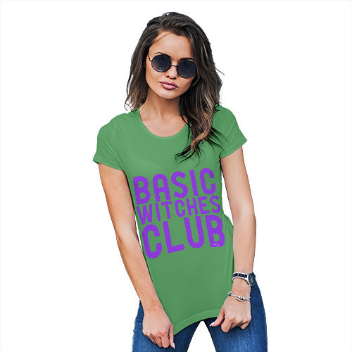 Funny T-Shirts For Women Sarcasm Basic Witches Club Women's T-Shirt Small Green