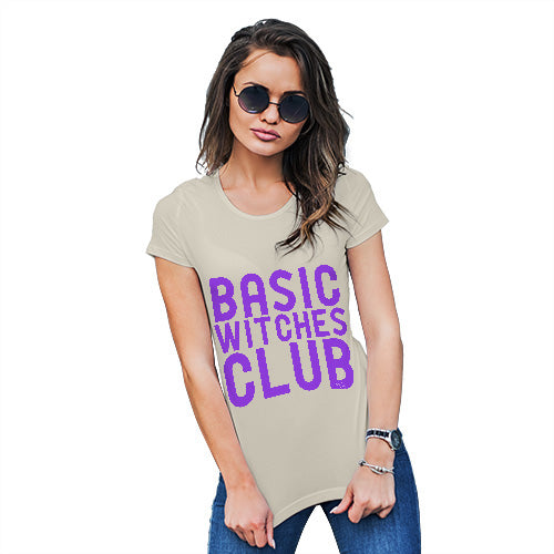 Womens Funny T Shirts Basic Witches Club Women's T-Shirt Small Natural