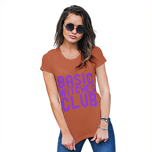Funny Tee Shirts For Women Basic Witches Club Women's T-Shirt X-Large Orange