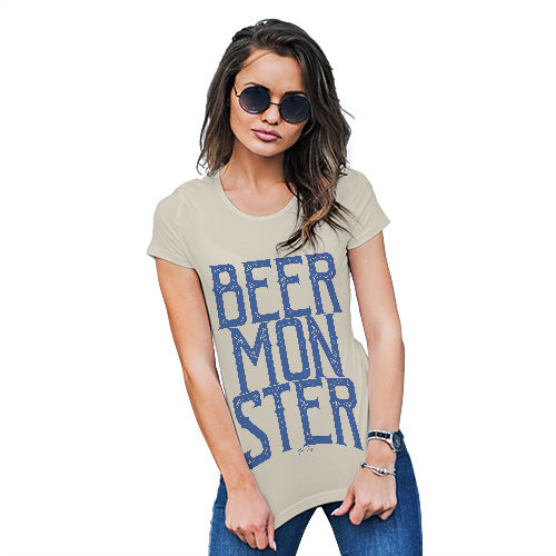 Funny T Shirts For Mom Beer Monster Women's T-Shirt Small Natural