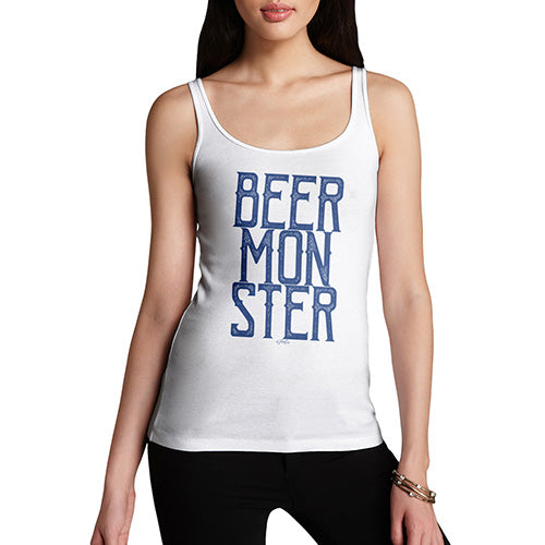 Funny Gifts For Women Beer Monster Women's Tank Top Large White