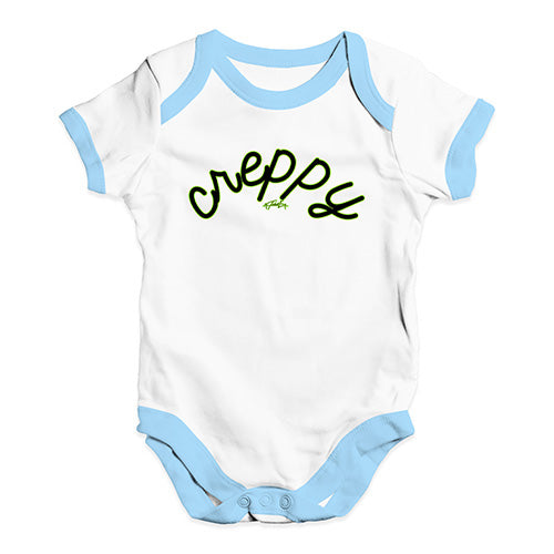 Cute Infant Bodysuit Creppy Creepy Baby Unisex Baby Grow Bodysuit 0 - 3 Months White Blue Trim