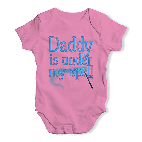 Funny Infant Baby Bodysuit Onesies Daddy Is Under My Spell Baby Unisex Baby Grow Bodysuit 3 - 6 Months Pink
