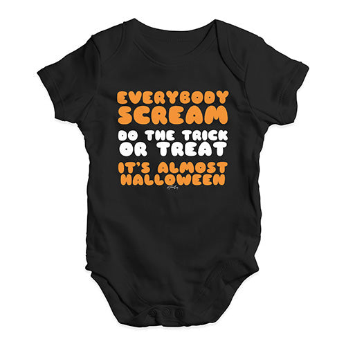 Bodysuit Baby Romper Everybody Scream Baby Unisex Baby Grow Bodysuit 12 - 18 Months Black