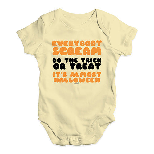 Funny Baby Clothes Everybody Scream Baby Unisex Baby Grow Bodysuit 0 - 3 Months Lemon