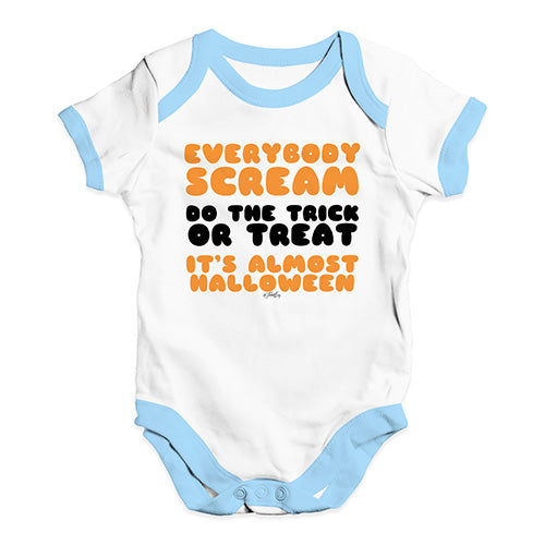 Funny Infant Baby Bodysuit Onesies Everybody Scream Baby Unisex Baby Grow Bodysuit 18 - 24 Months White Blue Trim