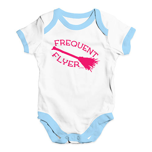 Funny Infant Baby Bodysuit Frequent Flyer Baby Unisex Baby Grow Bodysuit 12 - 18 Months White Blue Trim