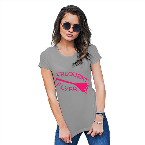 Funny T Shirts For Mum Frequent Flyer Women's T-Shirt Small Light Grey