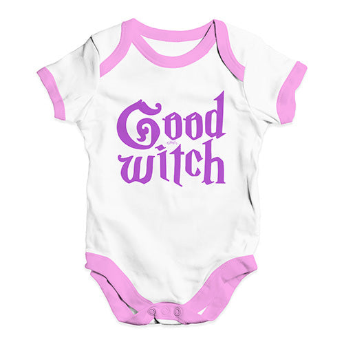 Baby Onesies Good Witch Baby Unisex Baby Grow Bodysuit 12 - 18 Months White Pink Trim