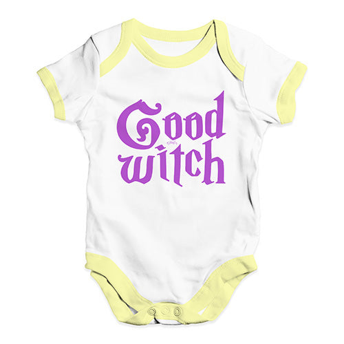 Funny Baby Bodysuits Good Witch Baby Unisex Baby Grow Bodysuit 12 - 18 Months White Yellow Trim