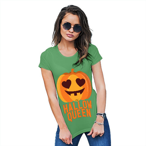 Funny Shirts For Women Hallow Queen Women's T-Shirt Small Green