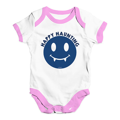 Bodysuit Baby Romper Happy Haunting Baby Unisex Baby Grow Bodysuit 0 - 3 Months White Pink Trim