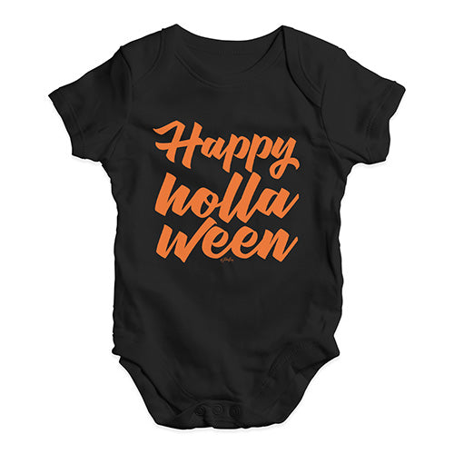 Funny Baby Bodysuits Happy Holla Ween Baby Unisex Baby Grow Bodysuit 18 - 24 Months Black