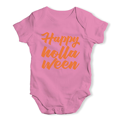 Baby Grow Baby Romper Happy Holla Ween Baby Unisex Baby Grow Bodysuit 18 - 24 Months Pink