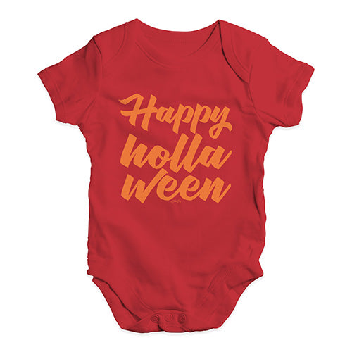 Funny Infant Baby Bodysuit Onesies Happy Holla Ween Baby Unisex Baby Grow Bodysuit 12 - 18 Months Red