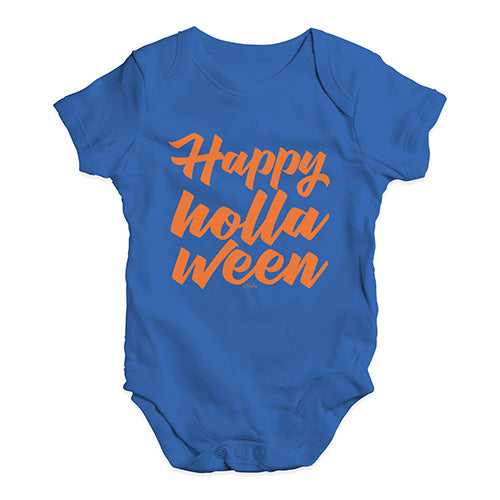 Babygrow Baby Romper Happy Holla Ween Baby Unisex Baby Grow Bodysuit 12 - 18 Months Royal Blue