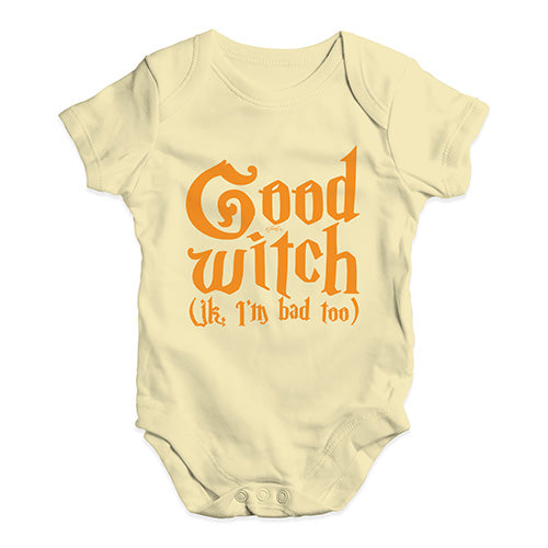 Funny Baby Clothes Good Witch I'm Bad Too Baby Unisex Baby Grow Bodysuit New Born Lemon